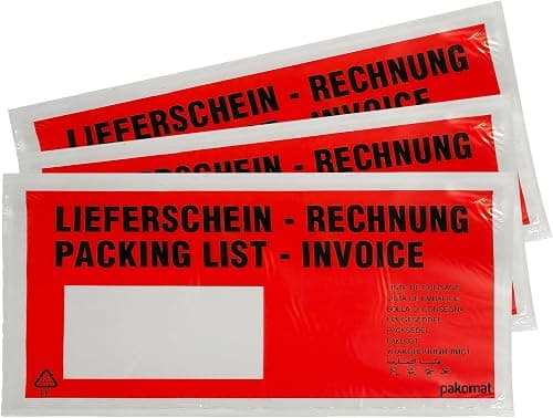 Lieferscheintaschen DIN Lang (1000 Stk.)